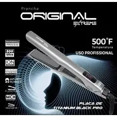 Prancha de cabelo de titânio